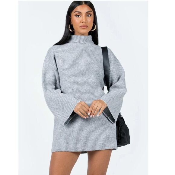 Princess Polly Sonelle Knit Mini Dress Grey Size S/M New! - Picture 7 of 15